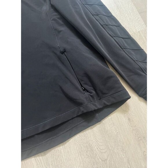 Lululemon 12 Running 1/2 1/4 Zip Pullover Mock Top Black Reflective Chevron - Picture 4 of 10